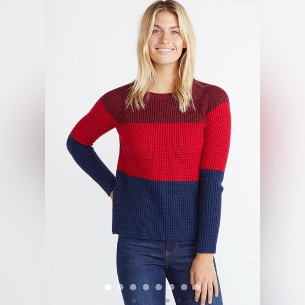 Marine Layer Delaney Pullover in Block Stripe Sweater Womens Size XS